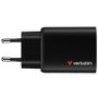 Verbatim Cargador de Pared Essentials GaN 65W 2xUSB-C 1xUSB-A Negro